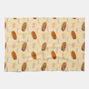 Cute Fall Pumpkin Pies Pattern Happy Thanksgiving Kitchen Towel