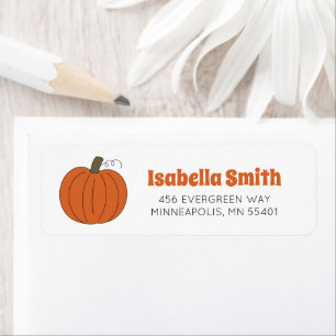 Cute Fall Pumpkin Return Address Label