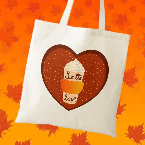 Cute Fall Pumpkin Spice Latte Love White Tote Bag