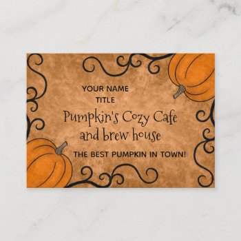 Cute Fall Pumpkins Novelty Business Card by TheHopefulRomantic at Zazzle
