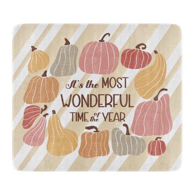 Cute Fall pumpkins quotes bohemian  Cutting Board (Front)