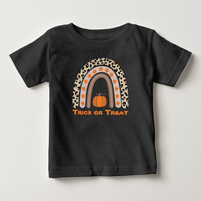 Cute Fall Rainbow With Pumpkin Halloween  Baby T-S Baby T-Shirt (Front)