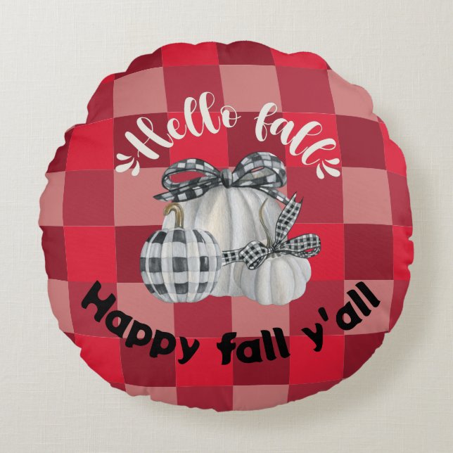 Cute fall round pillow (Front)