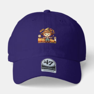 Cute Fall Scarecrow with Pumpkins Oversized T-Shir 47 Brand Hat