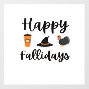 Cute Fall season Happy Fallidays Thanksgiving Hall Floor Decals