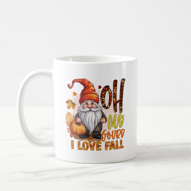 Cute Fall Season lovers gnome Coffee Mug (Left)