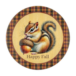 Cute Fall Seasonal chipmunk kitchen Cutting Board