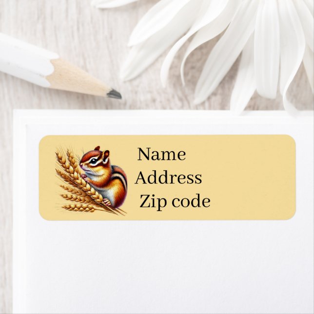 Cute Fall Seasonal chipmunk lovers  Label (Insitu)