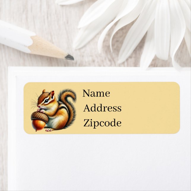 Cute Fall Seasonal chipmunk lovers  Label (Insitu)