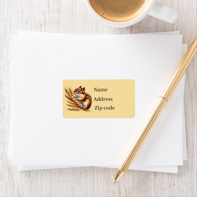 Cute Fall Seasonal chipmunk lovers  Label (Insitu)