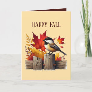 Cute Fall Seasonal customizable bird Card