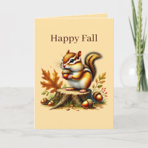 Cute Fall Seasonal customizable chipmunk Card