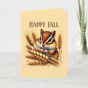 Cute Fall Seasonal customizable chipmunk Card