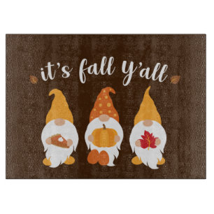cute Fall Seasonal gnome Cutting Board