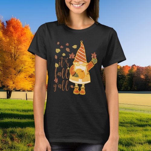 cute Fall Seasonal gnome  T_Shirt