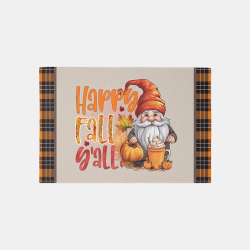 Cute Fall Seasonal gnome word art Rug