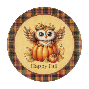 Cute Fall Seasonal owl bird lovers Cutting Board