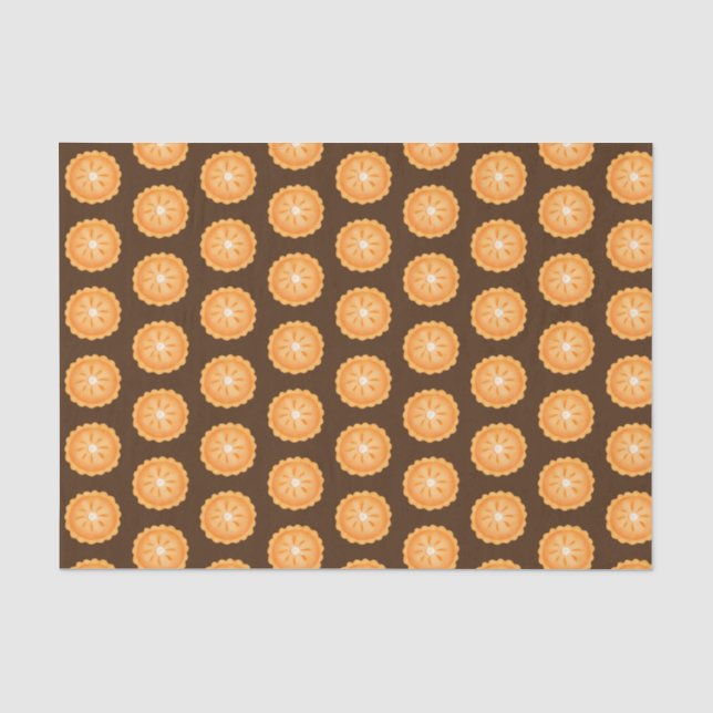 cute Fall Seasonal pumpkin pie tiled  Tissue Paper (Front)