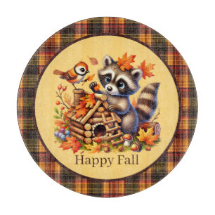 Cute Fall Seasonal raccoon lovers Cutting Board