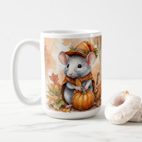Cute Fall Seasonal Rat with Hat and Coat 2 Coffee Mug