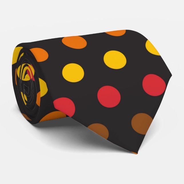 cute Fall Seasonal tiled pattern polka dot Neck Tie (Rolled)