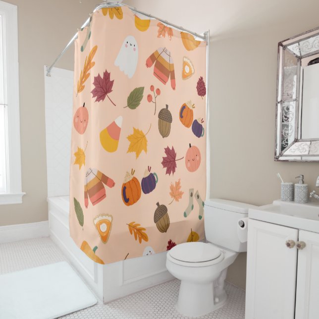 Cute Fall Shower Curtain (In Situ)