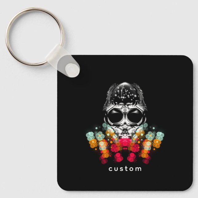 Cute Fall Spider with Dewdrop Hat Keychain (Front)