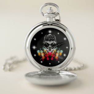 Cute Fall Spider with Dewdrop Hat Pocket Watch