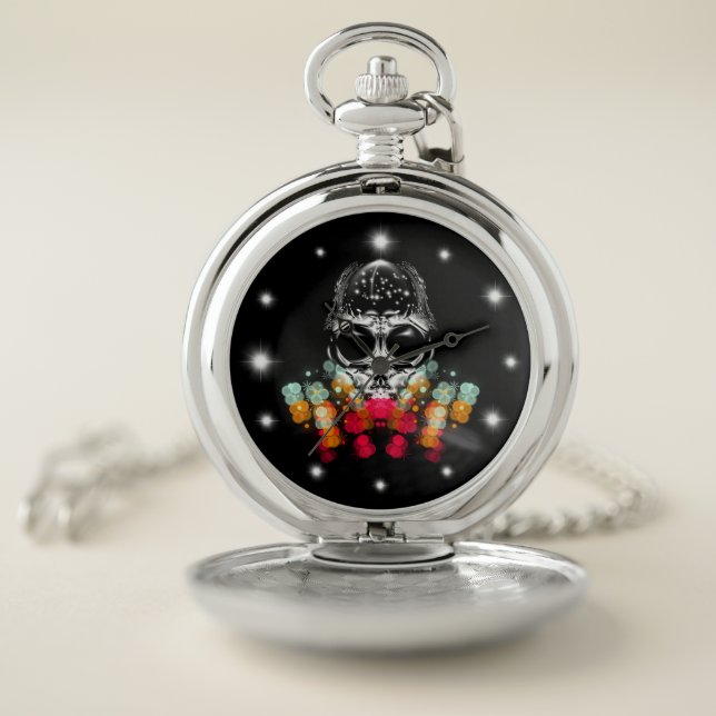 Cute Fall Spider with Dewdrop Hat Pocket Watch (Inside)