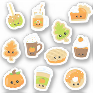 Cute Fall Tasty Treats   Halloween   Thanksgiving Sticker