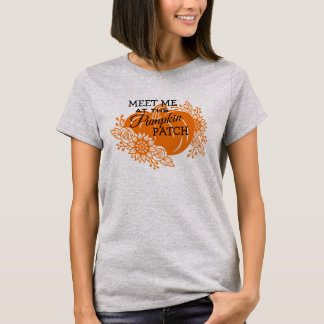 Cute Fall Thanksgiving Pumpkin Patch Letter Print T-Shirt