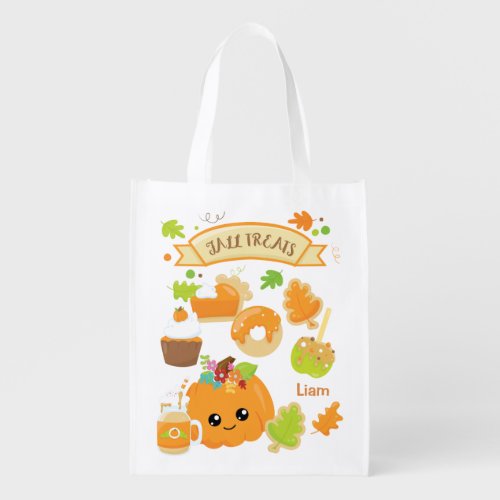 Cute Fall Treats Kids Grocery Bag