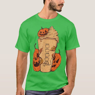 Cute Fall Vibes Coffee Pumpkin Spice Latte Drinks T-Shirt
