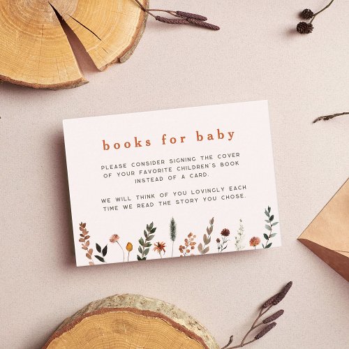 Cute Fall Wildflower Books for Baby Enclosure Card