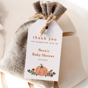 Cute Fall Wildflower Pumpkin Gift Tags