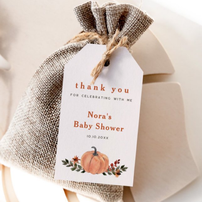 Cute Fall Wildflower Pumpkin Gift Tags (Creator Uploaded)