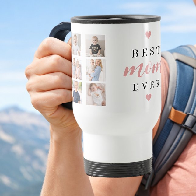Cute Family 7 Photo Collage For Mom Keepsake Travel Mug (Creator Uploaded)