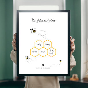 Cute Family and Pet Name Sign – Bee Hive