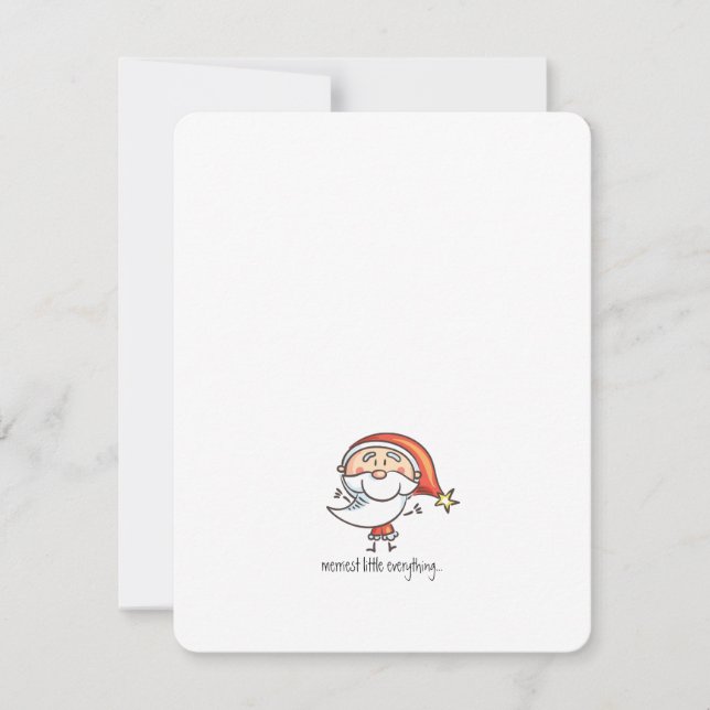 Cute Family (Boy + Girl) Cartoon Illustration Holiday Card (Front)