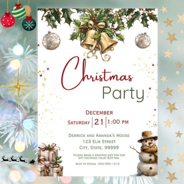 Cute Family Christmas Party Invitation  (Creator Uploaded)