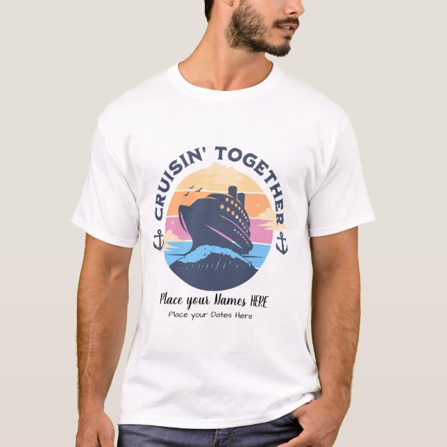 Cute Family Cruise Blue & Yellow T-Shirt (Front)