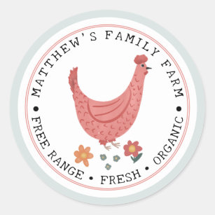 Cute Family Farm Chicken egg box Classic Round Sticker