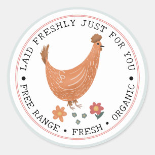 Cute Family Farm Chicken egg box Classic Round Sticker