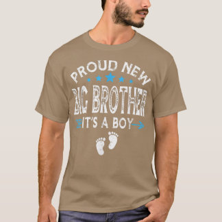 Cute Family Gender Reveal Proud New Big Brother It T-Shirt