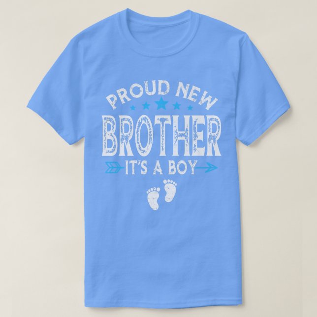 Cute Family Gender Reveal Proud New Brother It's A T-Shirt (Design Front)