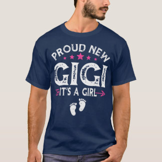 Cute Family Gender Reveal Proud New Gigi It's A Gi T-Shirt