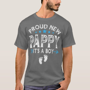 Cute Family Gender Reveal Proud New Pappy It's A B T-Shirt