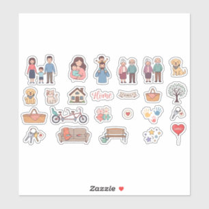 Cute Family Home Love Everyday Life Planner Sticker