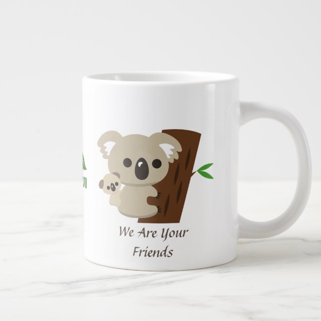 Cute Family Mother Koala Bear With Baby Giant Coffee Mug (Right)