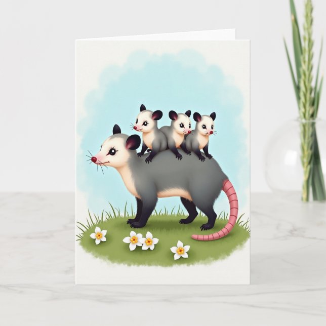 Cute Family Mothers Day Art Card (Front)